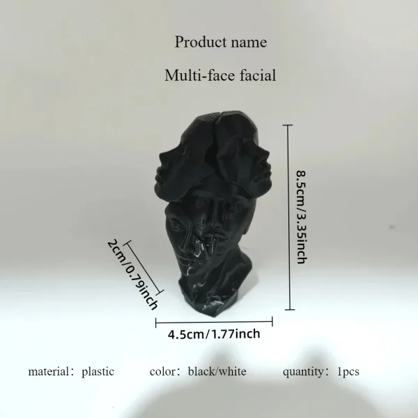 3D Print Elegant Multi-faceted Facial Decoration, Simple Abstract Design, Home Decoration Head Decoration