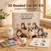 3D Beaded Cat DIY Kit. Make Four Lovely Cats. Complete Tools, Ideal Beginner Family Craft Gift.