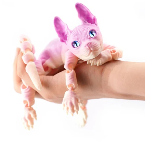 S4c5be05a01b3441db2ee41bfefe7d212H.webp 3D Printed Sphynx Cat Animal Toy Realistic Hairless Figurine Cat Fidget Toy For Cat Lover Collector Home Decoration