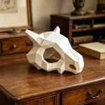 3D Printed Geometric Skull Figurine