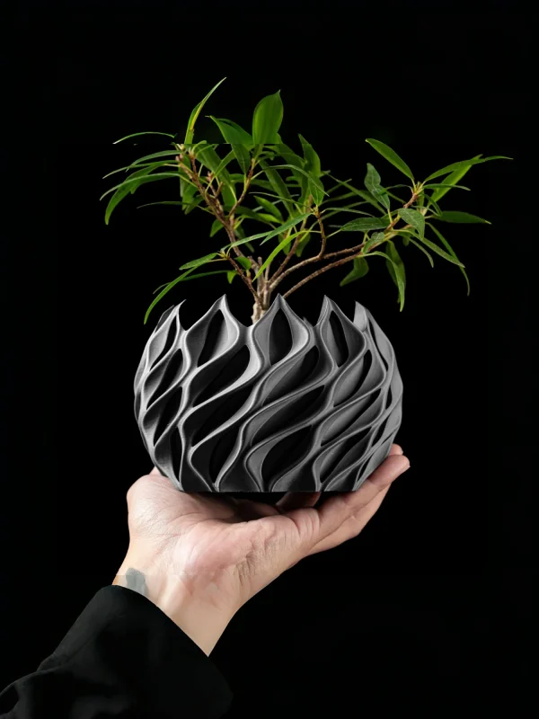 S54c2b22f962f4ea6bb7a951a0c9eea36Y.webp 3D Printed Flower Pot, Biodegradable Texture Design - Modern Planters for Indoor Outdoor, Gardening Decor, Macetas para Plantas