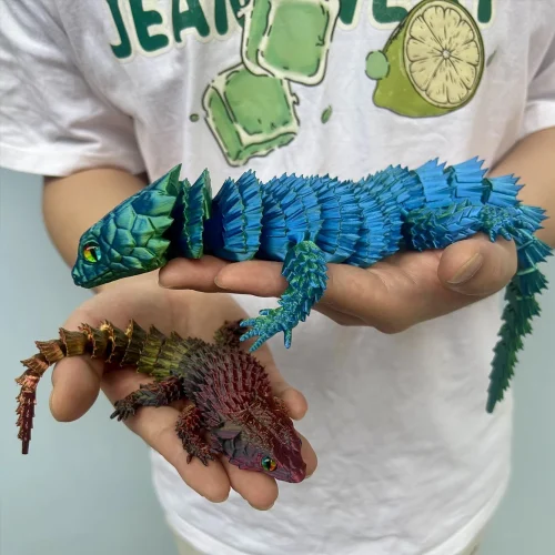 S780792fdb7b346c897d1d0323ea51136E.webp 3D Printed Lizard Statue, Flexible 3D Printed Animal, Colorful Figurines Statue, Gifts