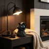 Cute Animal 3D Printed Cat Sculpture Hooded Cloak Gothic Mysterious Cat Statue Halloween Home Decoration