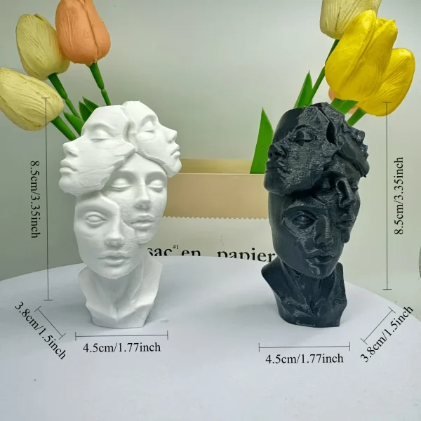 3D Print Elegant Multi-faceted Facial Decoration, Simple Abstract Design, Home Decoration Head Decoration