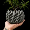 S950e201f844c48328160c5adf98e9881X.webp 3D Printed Flower Pot, Biodegradable Texture Design - Modern Planters for Indoor Outdoor, Gardening Decor, Macetas para Plantas