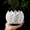 Sa5d7561d5fba4caeb0764f262fb5afeaE.webp 3D Printed Flower Pot, Biodegradable Texture Design - Modern Planters for Indoor Outdoor, Gardening Decor, Macetas para Plantas