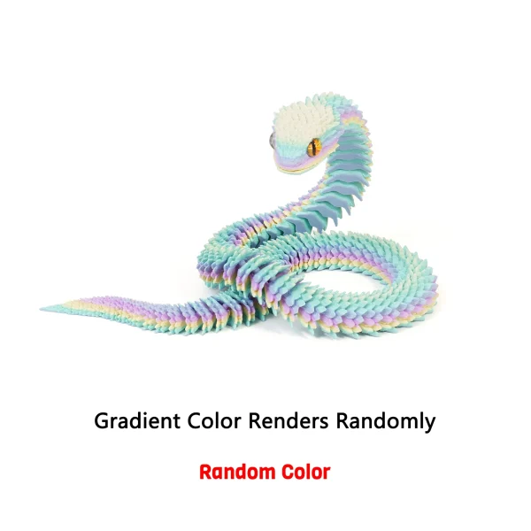 3D Printed Snake Movable Joint Fidget Toy Figurine Simulation Snake Office Desktop Ornament Gifts Crafts Figurines Miniatures