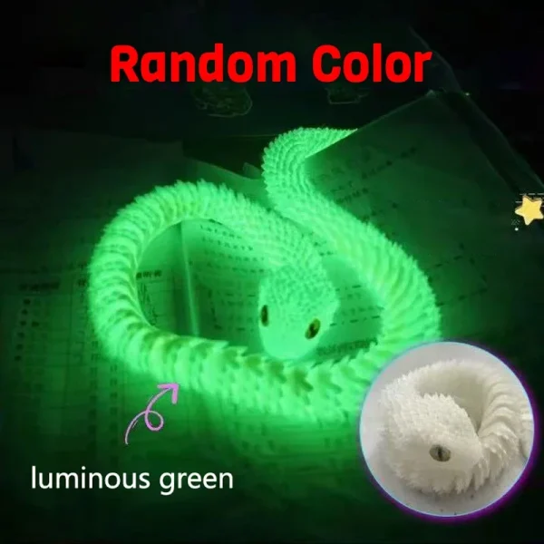 3D Printed Snake Movable Joint Fidget Toy Figurine Simulation Snake Office Desktop Ornament Gifts Crafts Figurines Miniatures