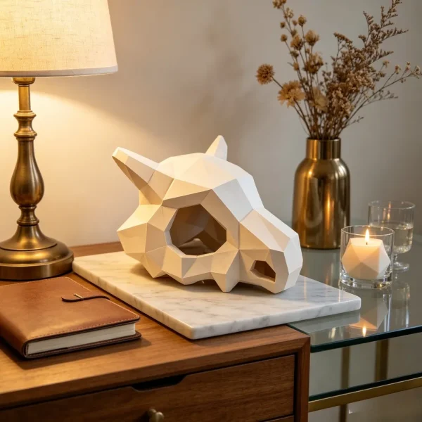 Sb2eb6046ac504530a57b3012cc65a797z.webp 3D Printed Geometric Skull Figurine Stylish Low Poly Head Ornament Minimalist Desktop Bookshelf Statue Home Tabletop Decoration
