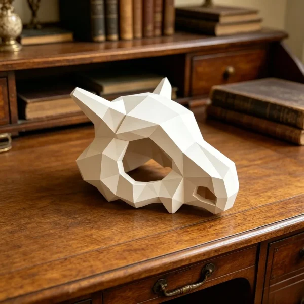 Sb9b41bd447404b77ab6017fb1a824a838.webp 3D Printed Geometric Skull Figurine Stylish Low Poly Head Ornament Minimalist Desktop Bookshelf Statue Home Tabletop Decoration