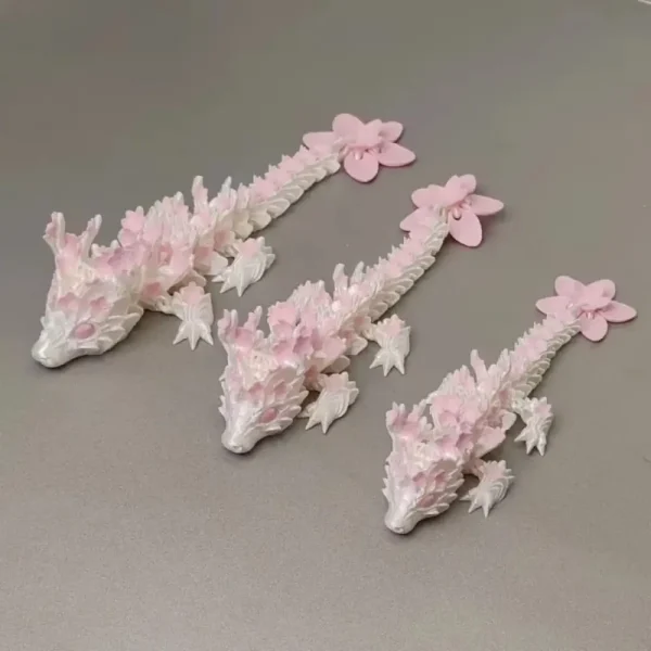 Simulated Eye 3D Printed Dragon Laser Sakura Dragon 3D Printed Diceratops Dragon Rotatable Poseable Joints