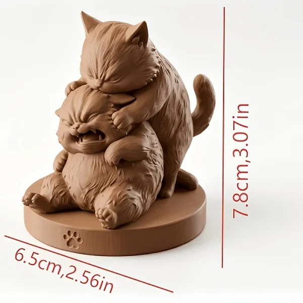 Funny Playful Cat Figurine, 3D Printed Cute Animal Statue, Unique Desktop Decor for Home & Office, Creative Exclusive Gift for C