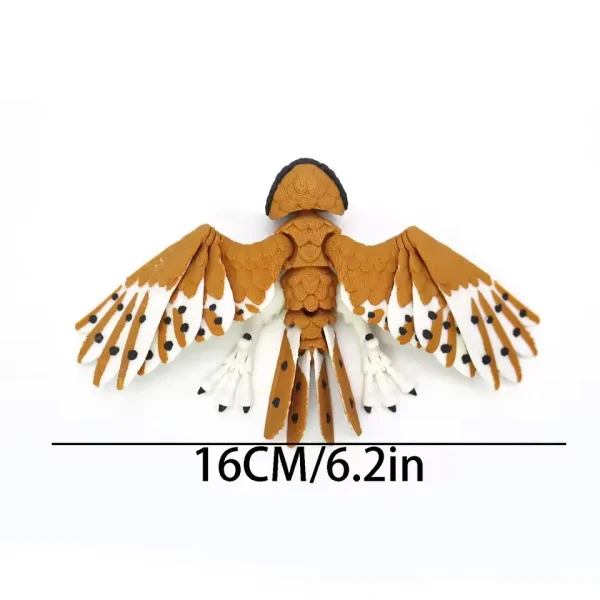 3D Printed Eagle Hawk Simulation Animal Model Figurine Movable Bird Ornament DIY Gift Home Decoration