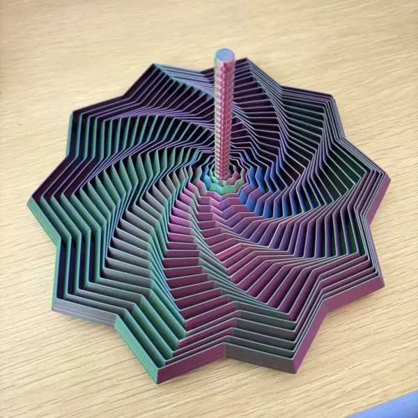 3D Printing Expanded Sensory Fidget Star Model Visual Illusion Hexagon Whirling Spiral Ornaments Stress Relief Board Game