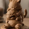 Funny Playful Cat Figurine, 3D Printed Cute Animal Statue, Unique Desktop Decor for Home & Office, Creative Exclusive Gift for C